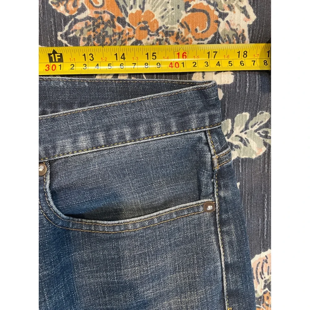 Gap Athletic‎ Taper Mens Jeans 32x30 Dark Tinted Stretch Denim Indigo Faded